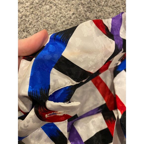 Vintage Umba for Piat 80s Office Wear Tie Neck Ribbed Cuff and Waist Blouse - Picture 7 of 8